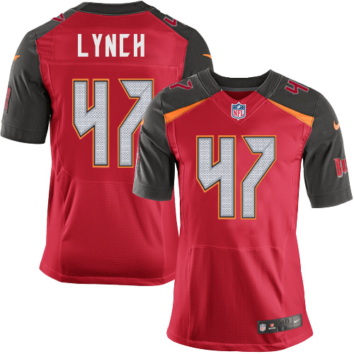 Nike Buccaneers #47 John Lynch Red Team Color Men's Stitched NFL New Elite Jersey - Click Image to Close